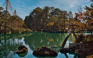 scenic view of kenrokuen garden in kanazawa japan